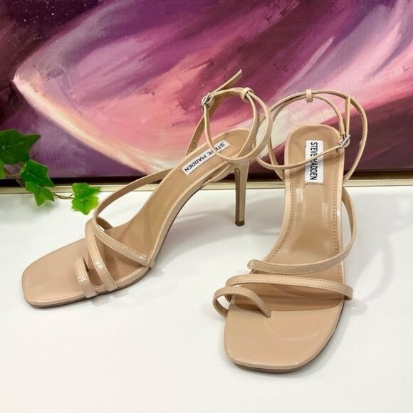 Steve Madden Strappy Sandal Stiletto Sandals in Beige Size 9.5 - Picture 2 of 10